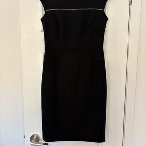 Escada Black Tank Dress with Mesh Detail